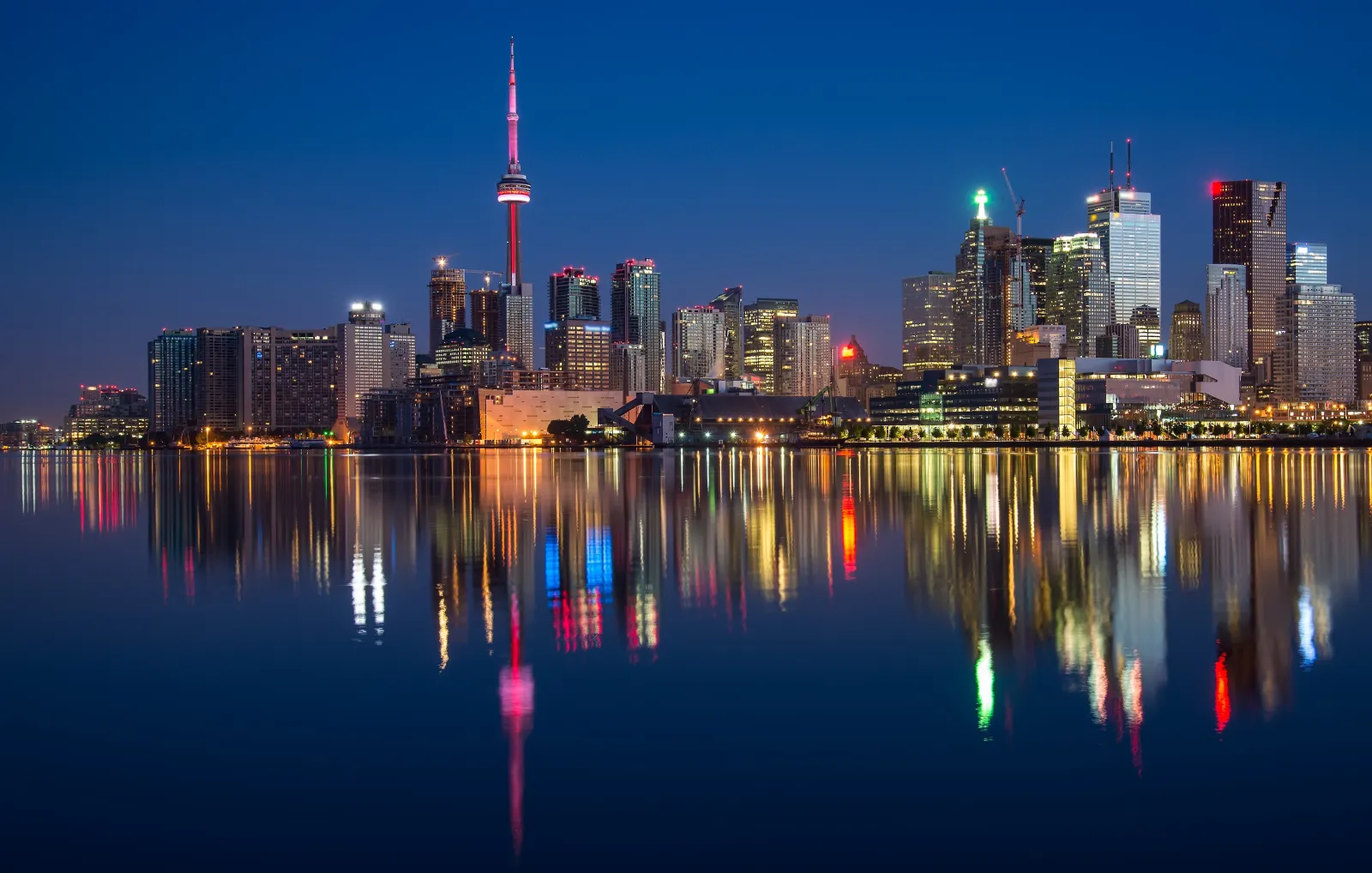 CN Tower & the harbourfront at sunset