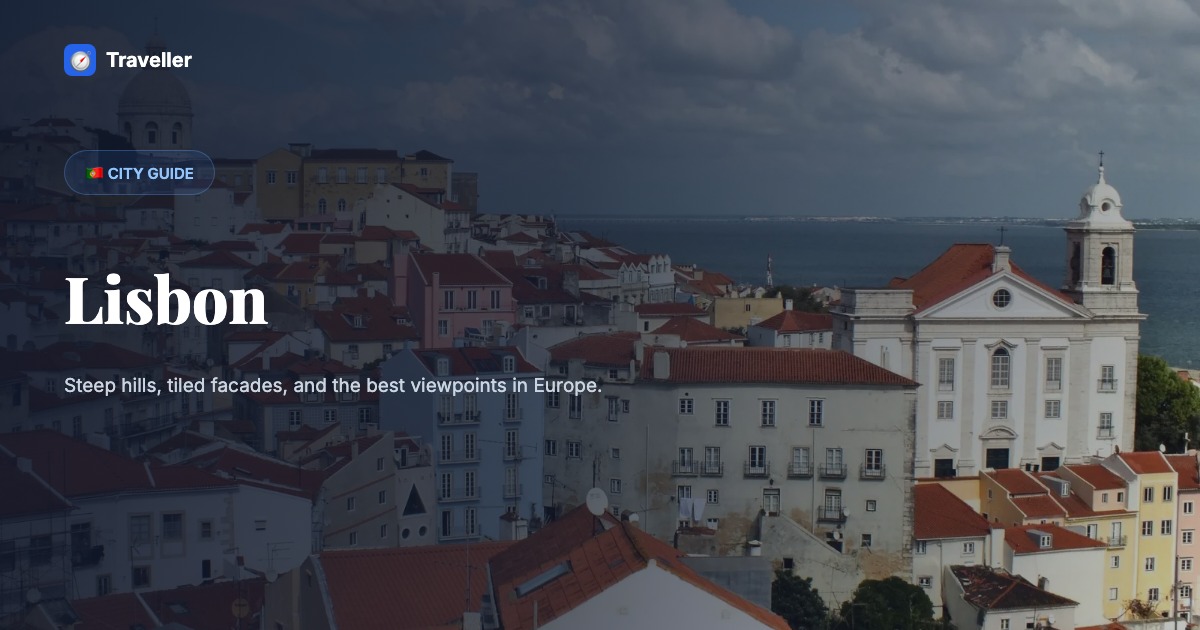 Stylized route map for a day walking Lisbon