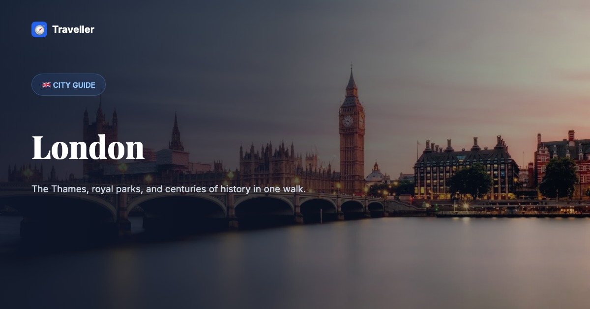Stylized route map for a day walking London